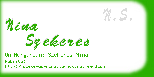 nina szekeres business card